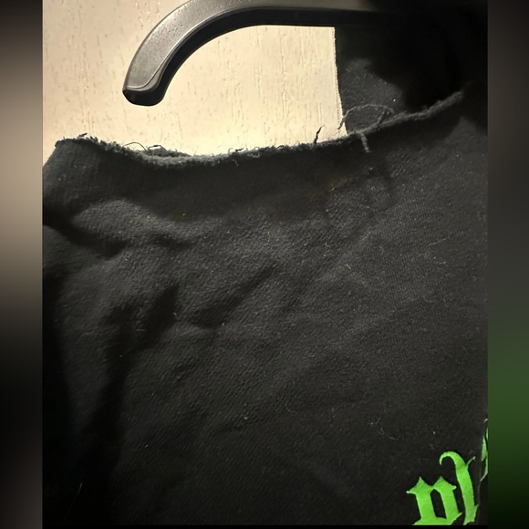 Playboy Black Distressed Hoodie with Green Rhinestone Logo - Picture 5 of 5